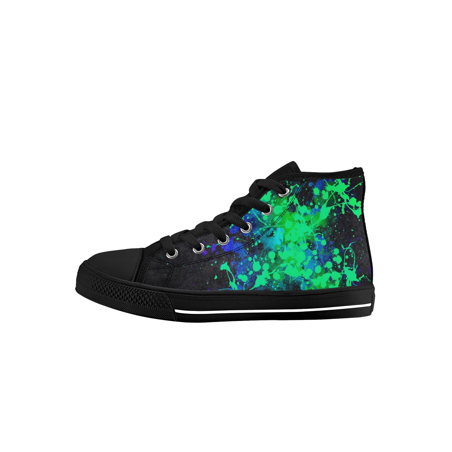 Neon Steve Kids High Top Canvas Shoes