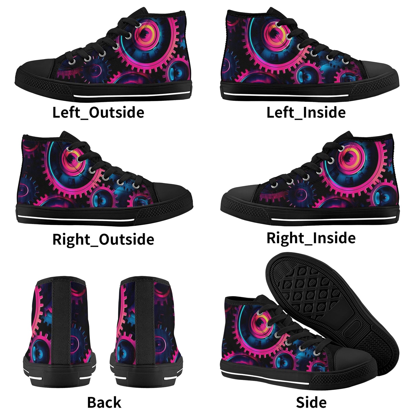 Shifting Gears Kids High Top Canvas Shoes