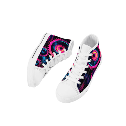 Shifting Gears Kids High Top Canvas Shoes