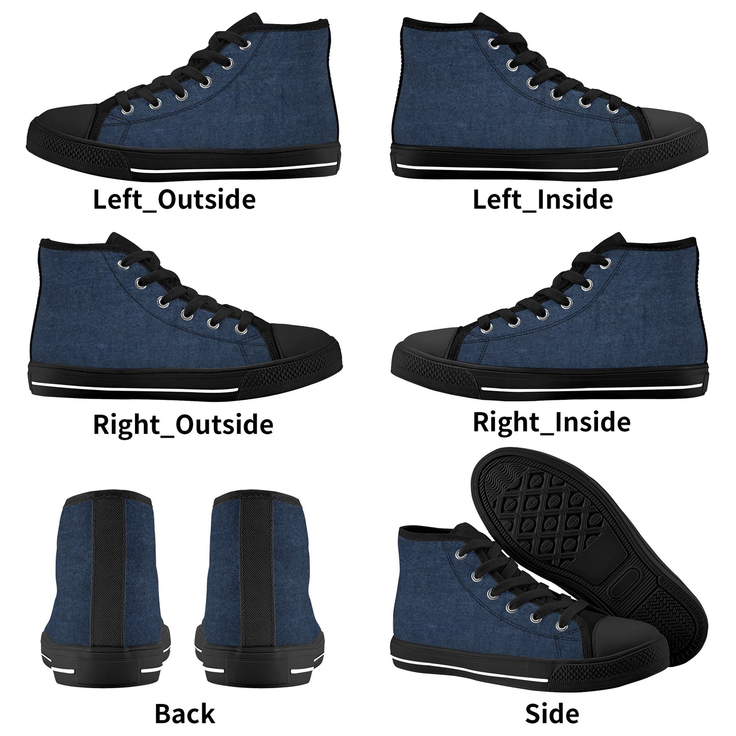 Denim Kids High Top Canvas Shoes