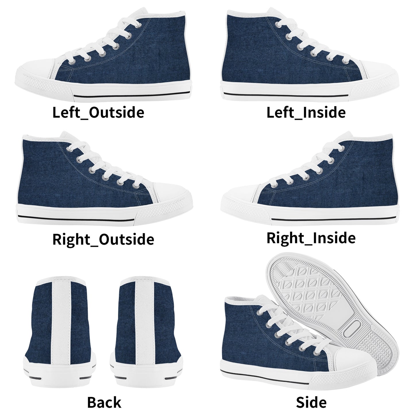 Denim Kids High Top Canvas Shoes