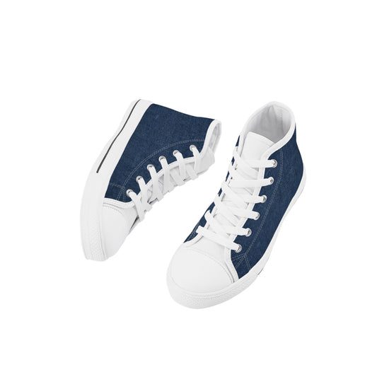 Denim Kids High Top Canvas Shoes