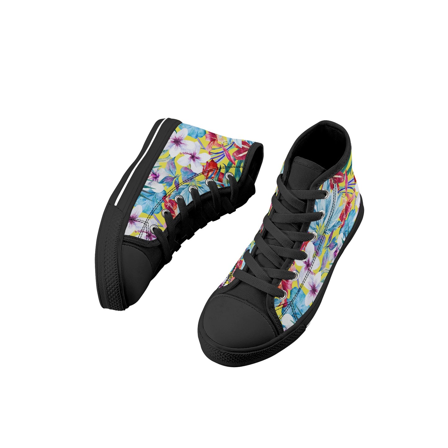 Light Hawaiian Kids High Top Canvas Shoes