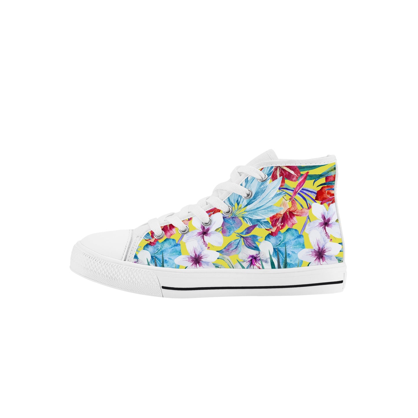 Light Hawaiian Kids High Top Canvas Shoes