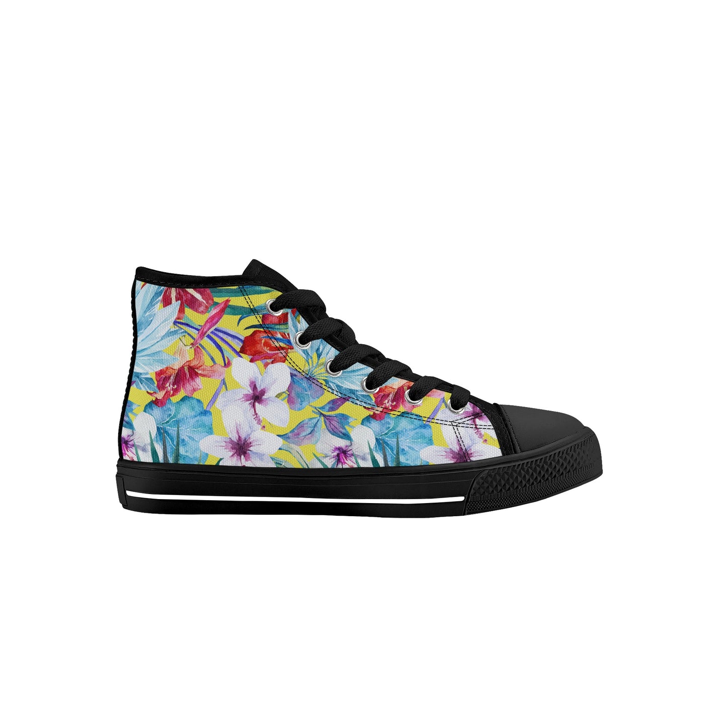 Light Hawaiian Kids High Top Canvas Shoes