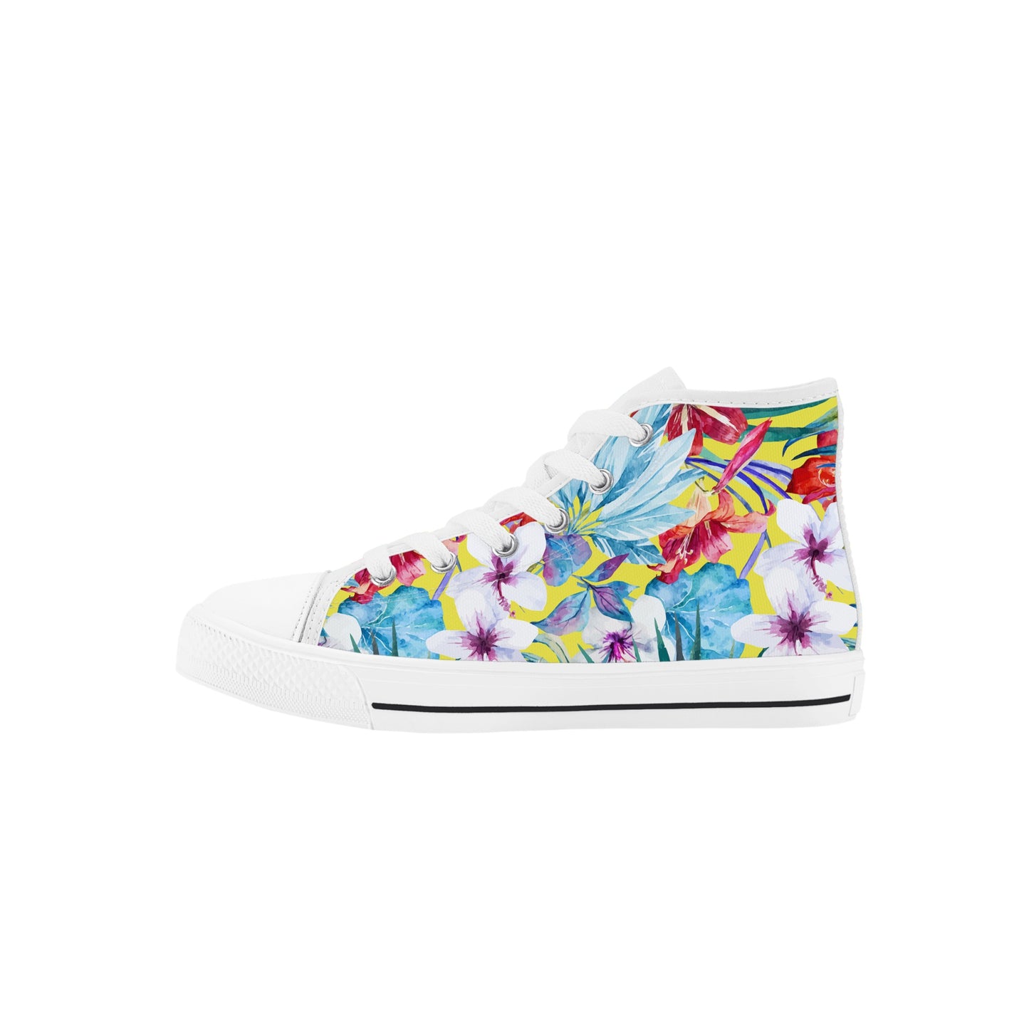 Light Hawaiian Kids High Top Canvas Shoes