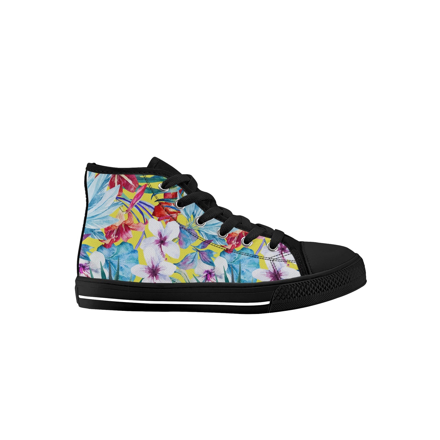 Light Hawaiian Kids High Top Canvas Shoes