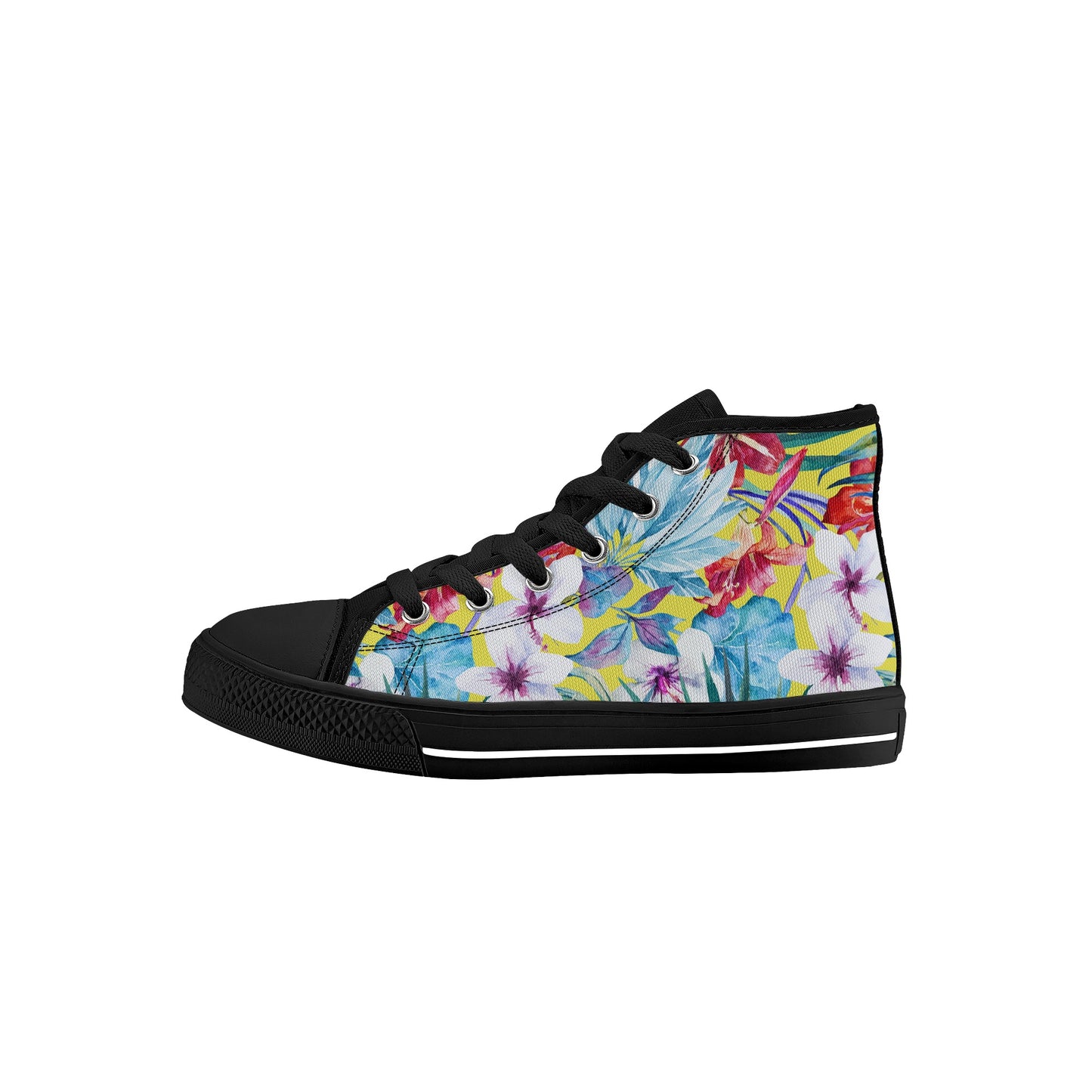 Light Hawaiian Kids High Top Canvas Shoes