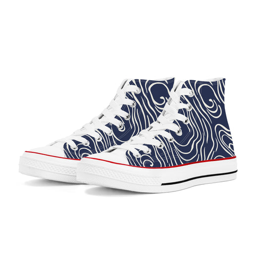 Blue Woody Mens Classic High Top Canvas Shoes