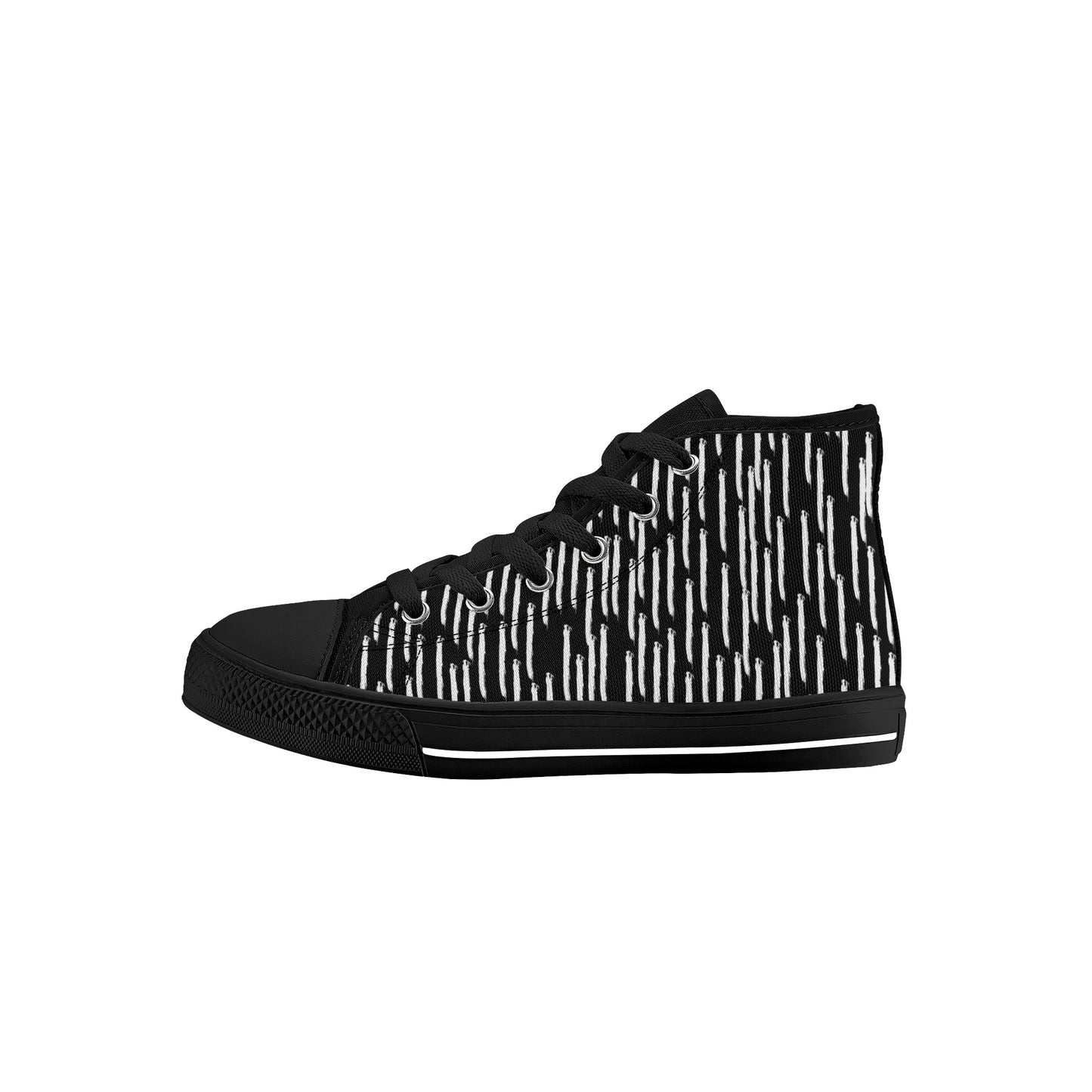 Black Rain Kids High Top Canvas Shoes