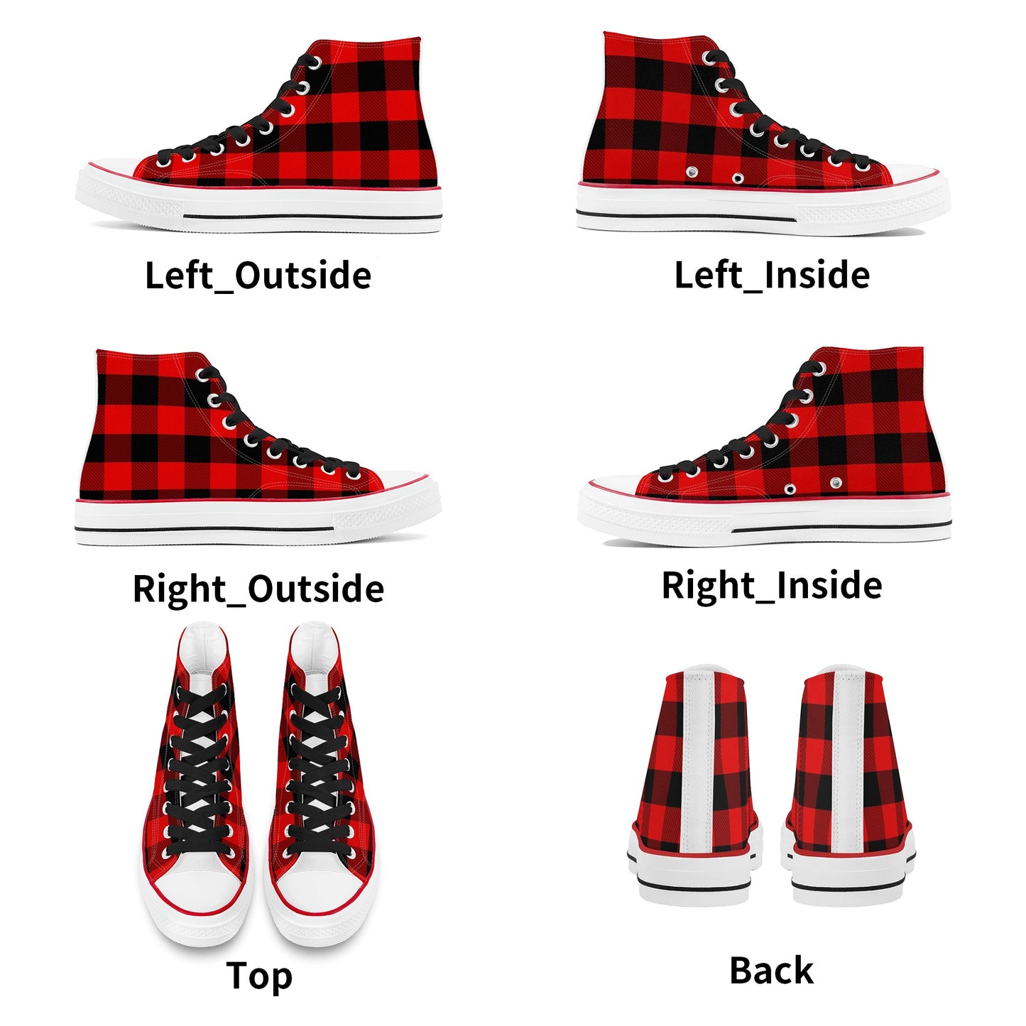 Red Flannel Mens Classic High Top Canvas Shoes