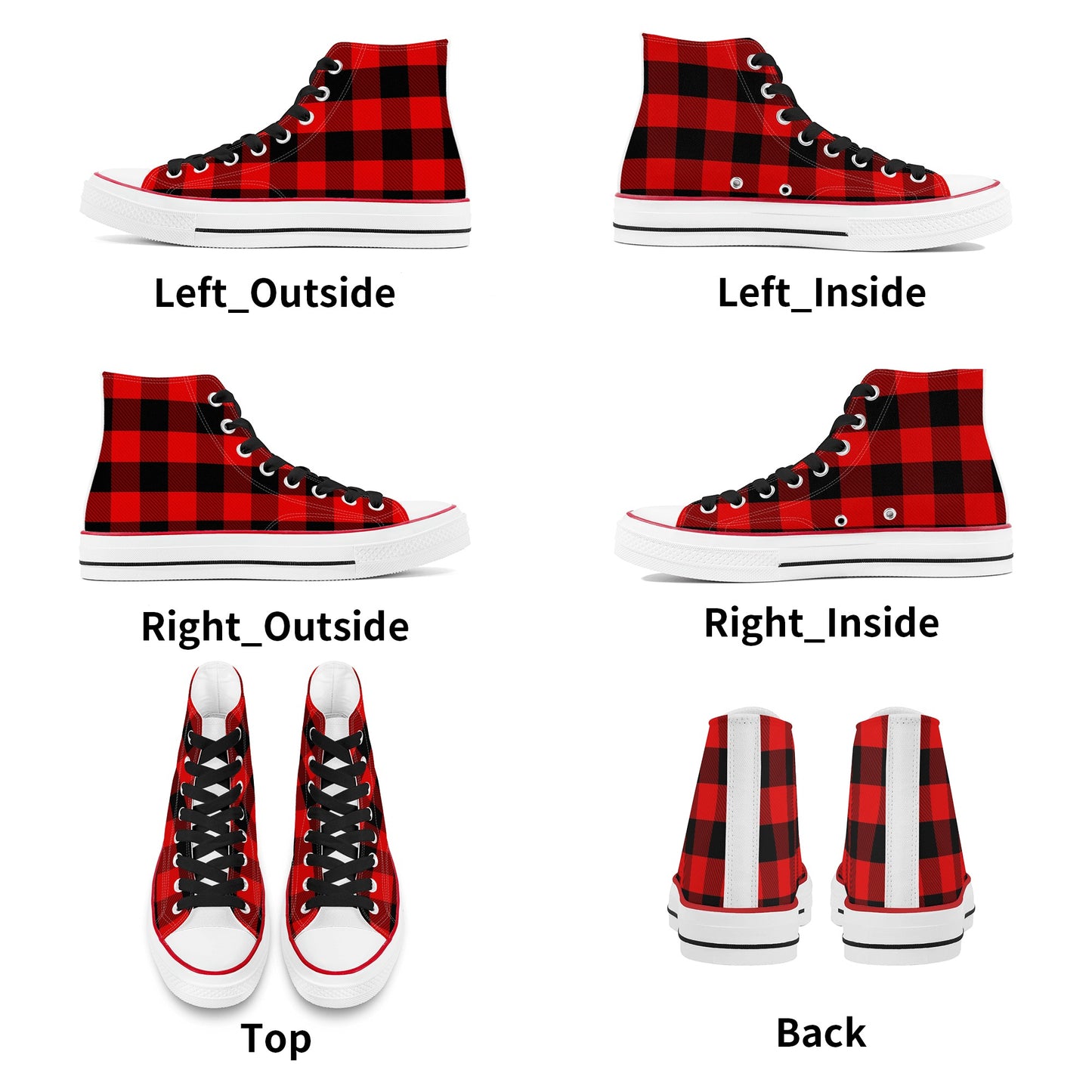 Red Flannel Womens Classic High Top Canvas Shoes