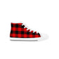 Red Flannel Kids High Top Canvas Shoes