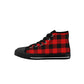 Red Flannel Kids High Top Canvas Shoes