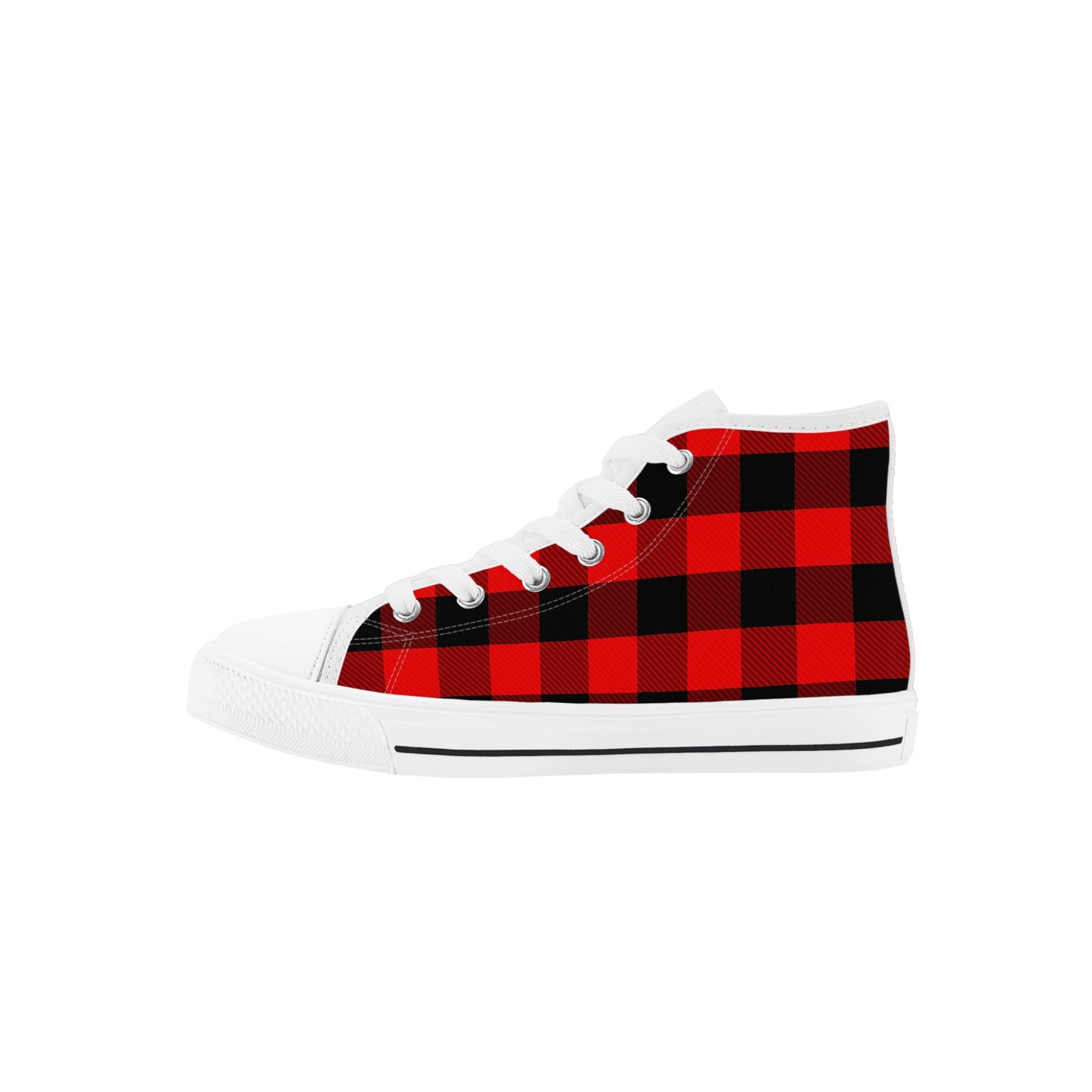 Red Flannel Kids High Top Canvas Shoes