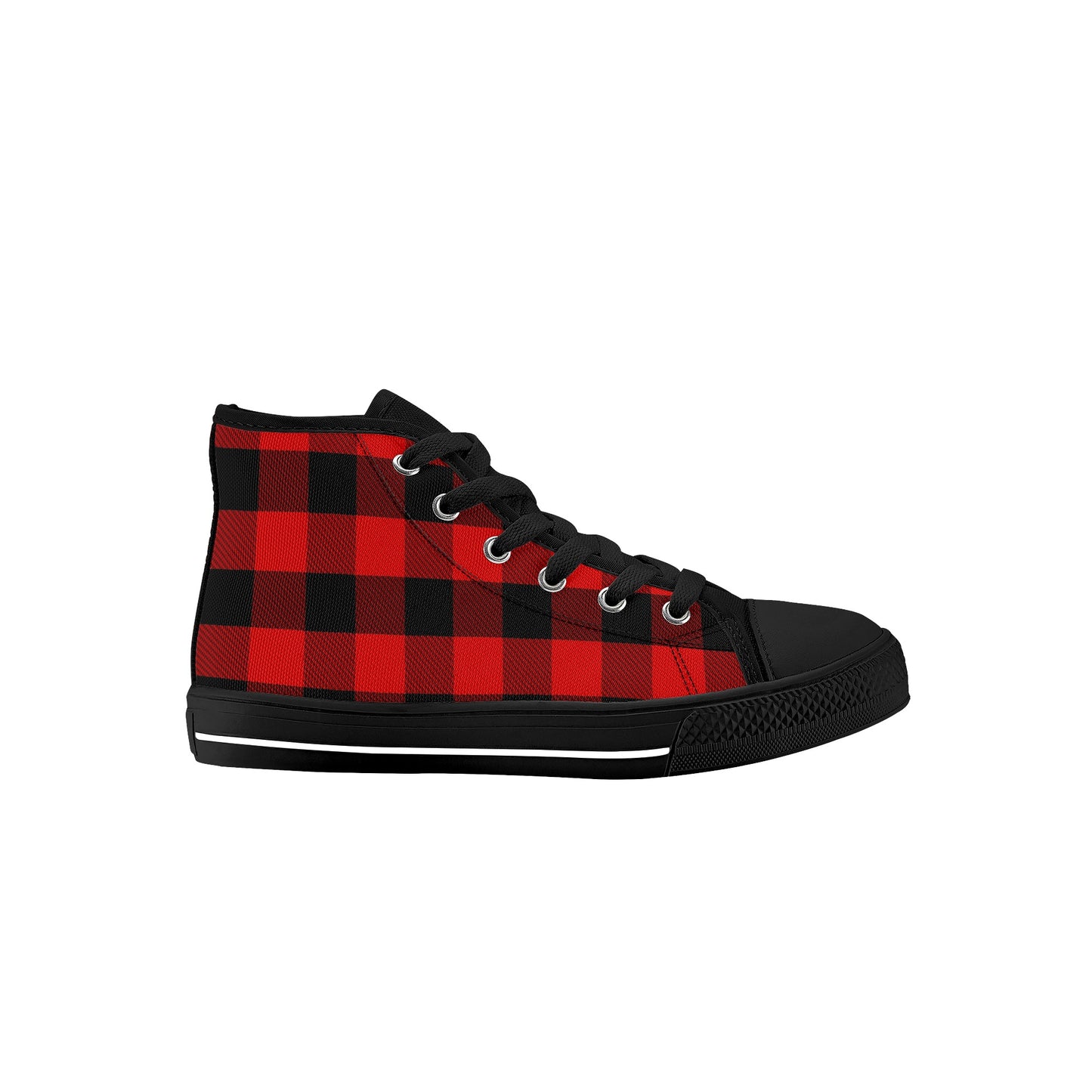 Red Flannel Kids High Top Canvas Shoes