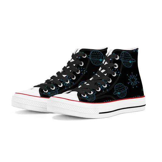 Space Face Womens Classic High Top Canvas Shoes