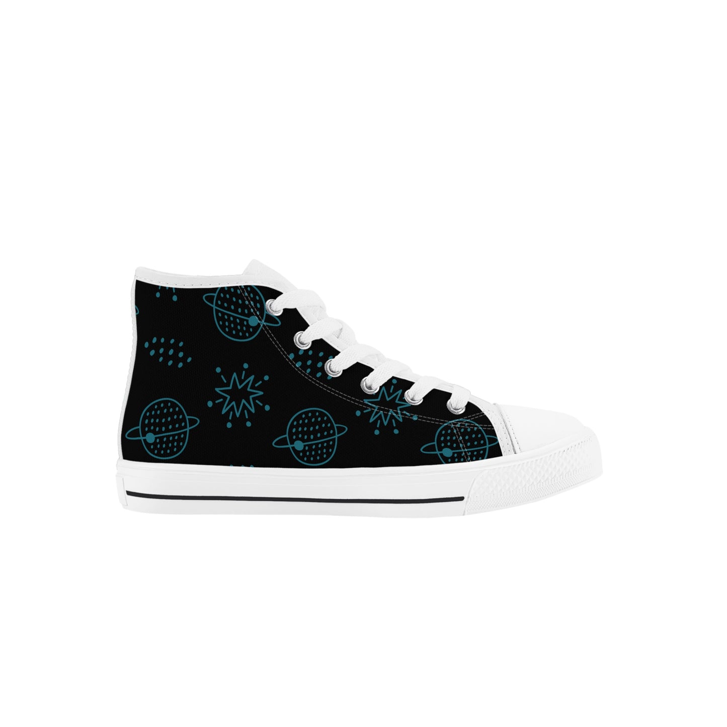 Space Face Kids High Top Canvas Shoes