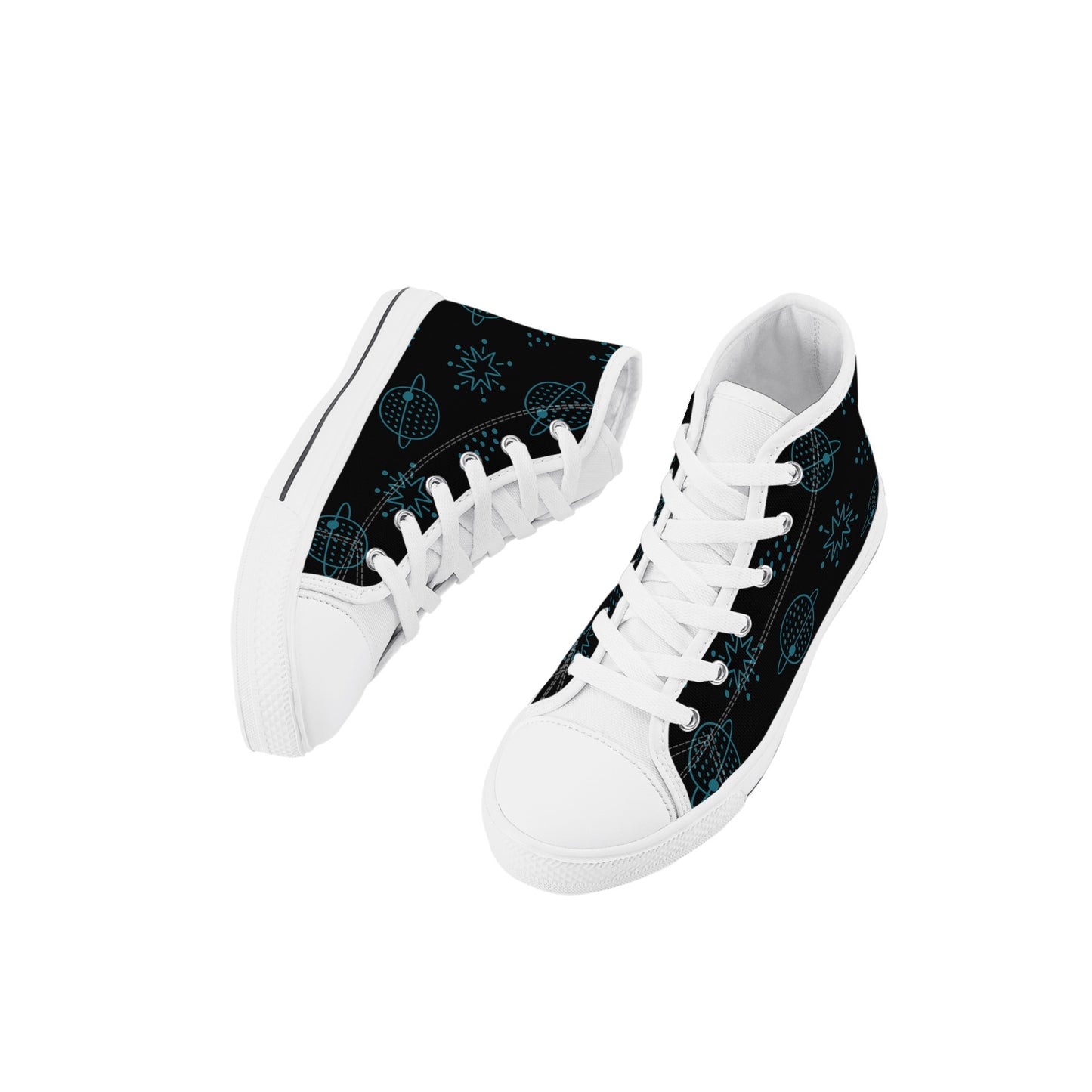 Space Face Kids High Top Canvas Shoes