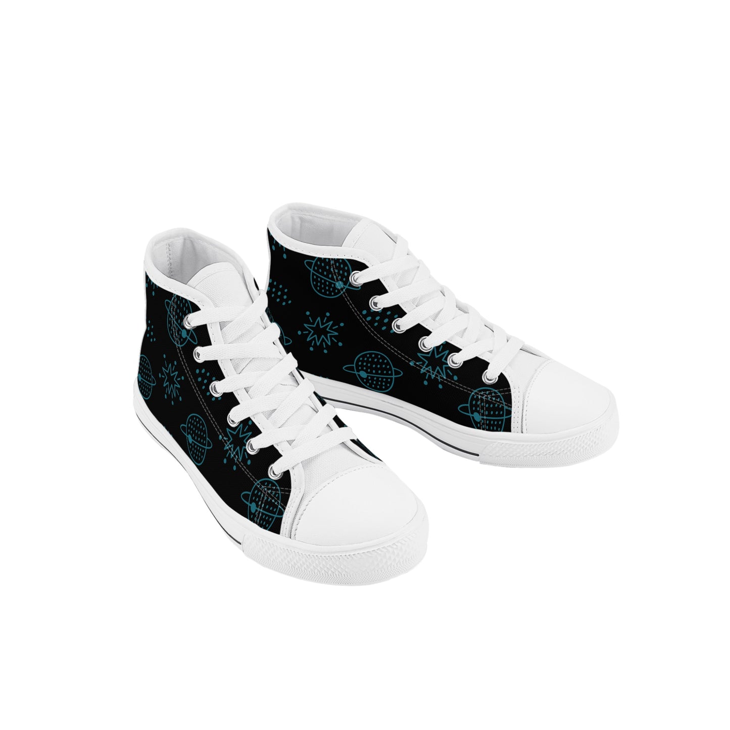 Space Face Kids High Top Canvas Shoes