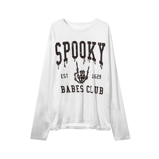 Spooky Babes Club Adult Long Sleeve Pullover Shirt