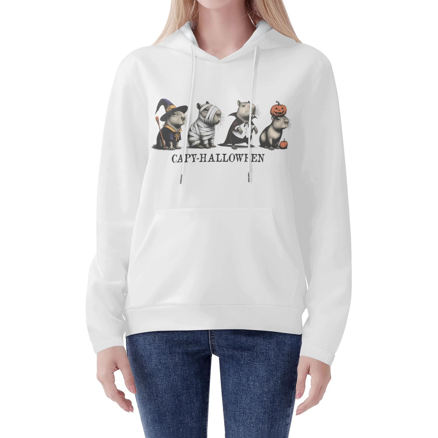 Capy Halloween Womens Lightweight Hoodie