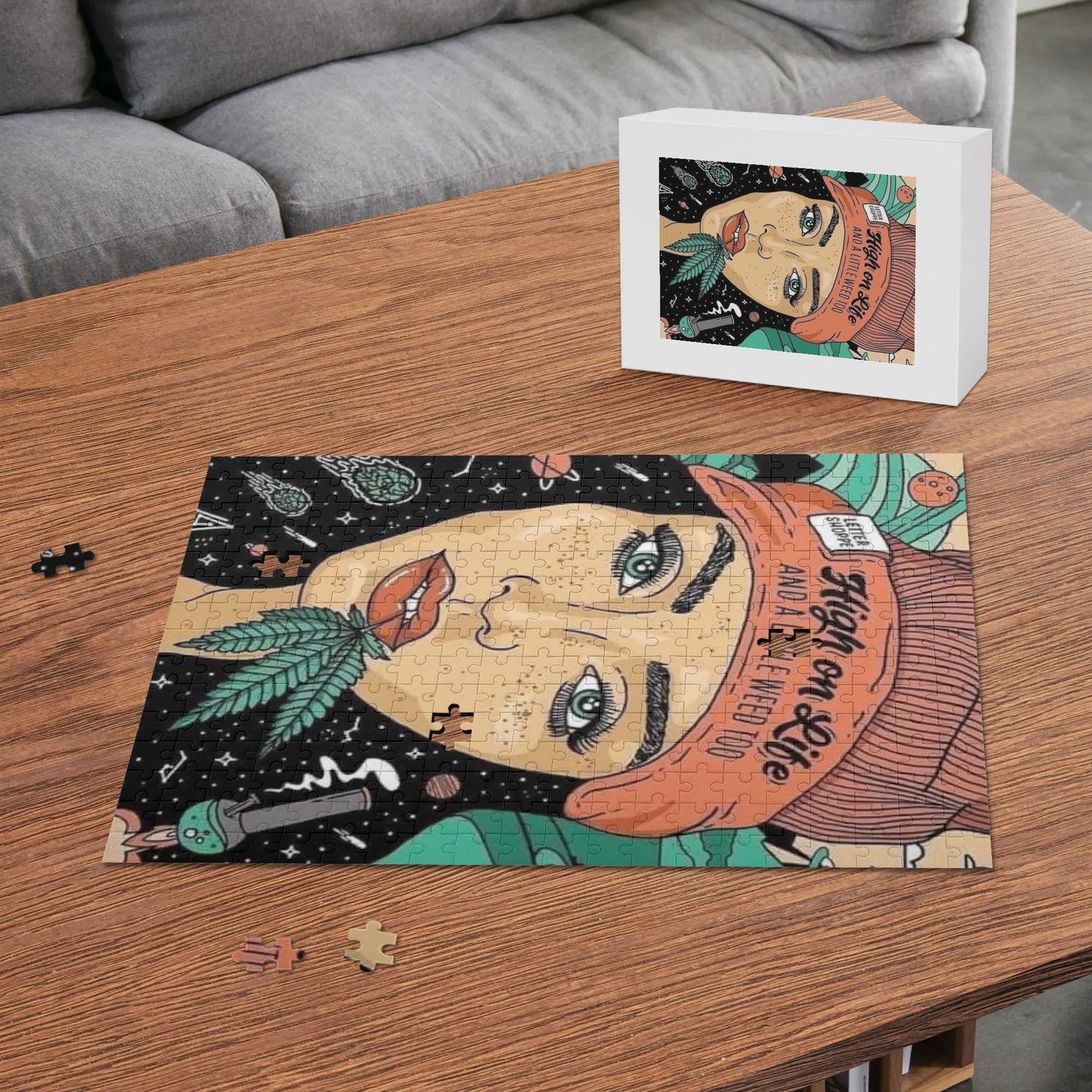 High On Life & A Little Weed Too Wooden Puzzle (300 Pcs)