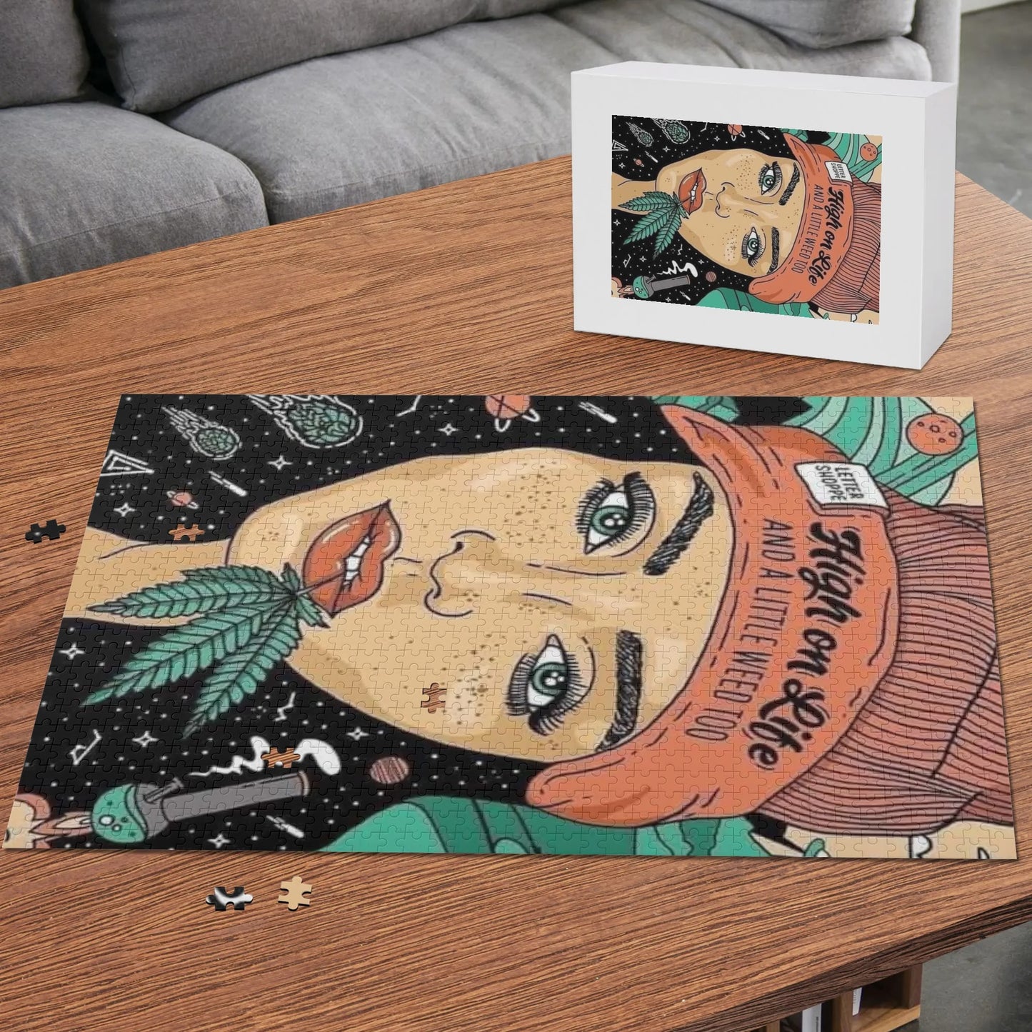 High On Life & A Little Weed Too Wooden Puzzle (1000 Pcs)