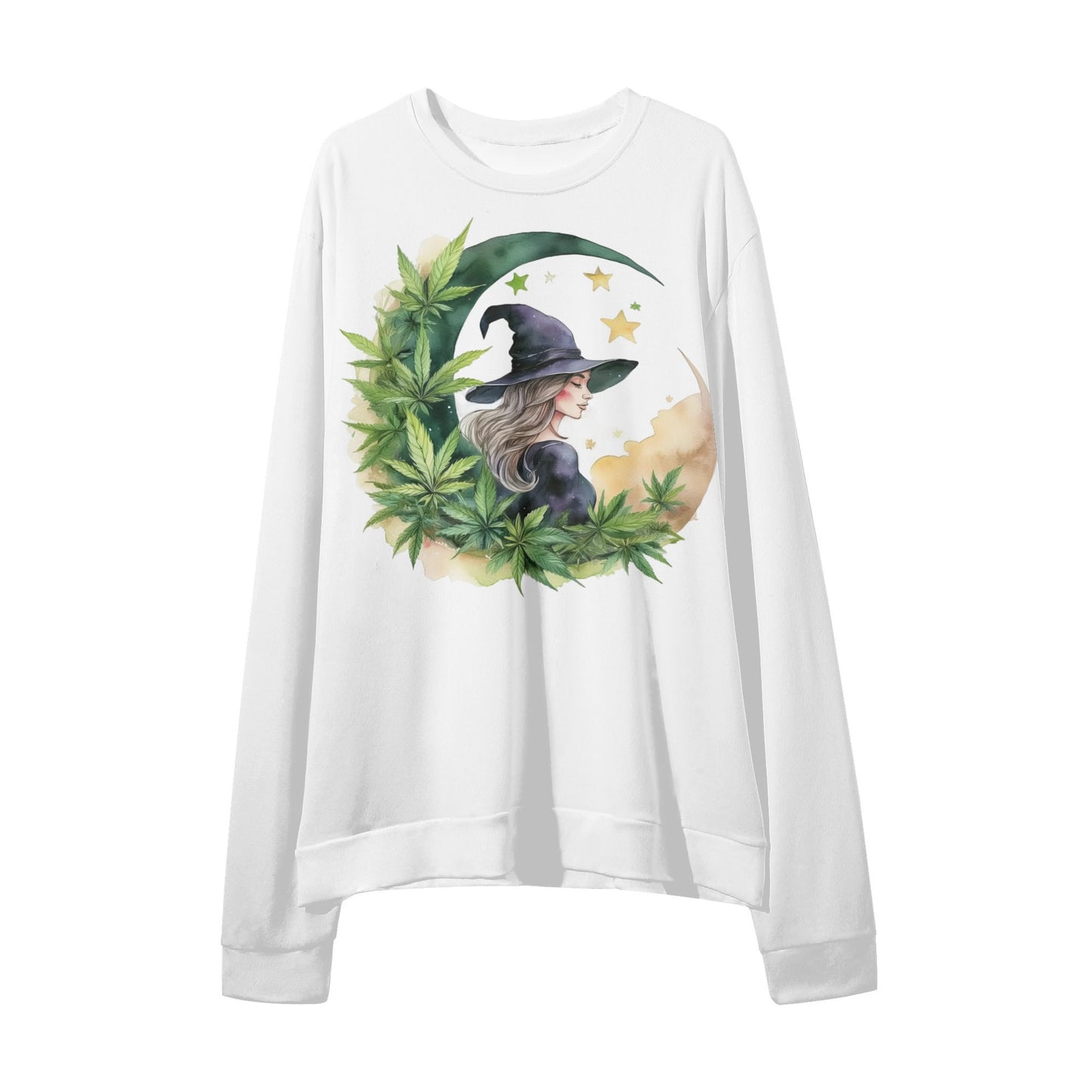 Witchy Weed Vibes Womens Loose Pullover